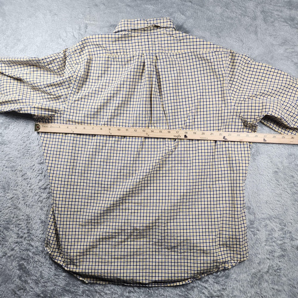 Ralph Lauren Shirt Mens 2XL XXL Yellow Blue Check Long Sleeve Button Down Cotton - Picture 9 of 13